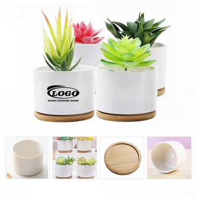 Mini Round Ceramic Flowerpot