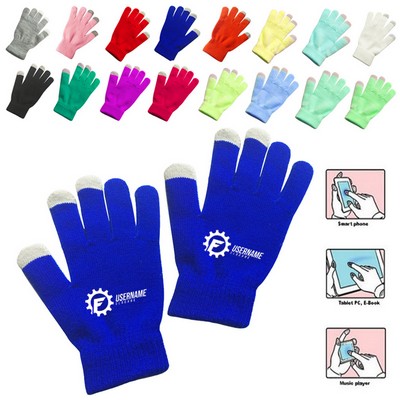 Solid Knitted Touch Screen Glove