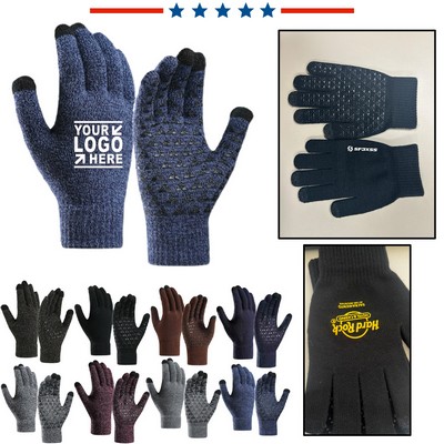 Knit Touchscreen Stretch Wrist Gloves