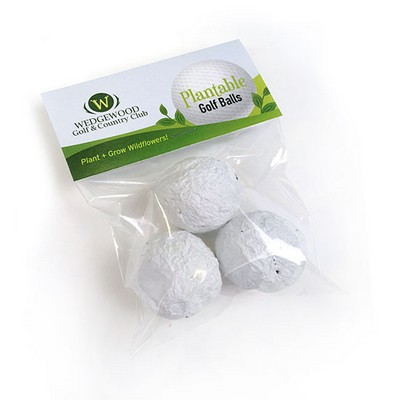 "Plantable Golf Balls" Seed Bombs Cellopack 3