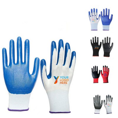 Nylon Thickened Non-Slip Nitrile Gloves