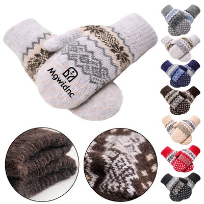 Thickened Wool Gloves with Fleece Lining